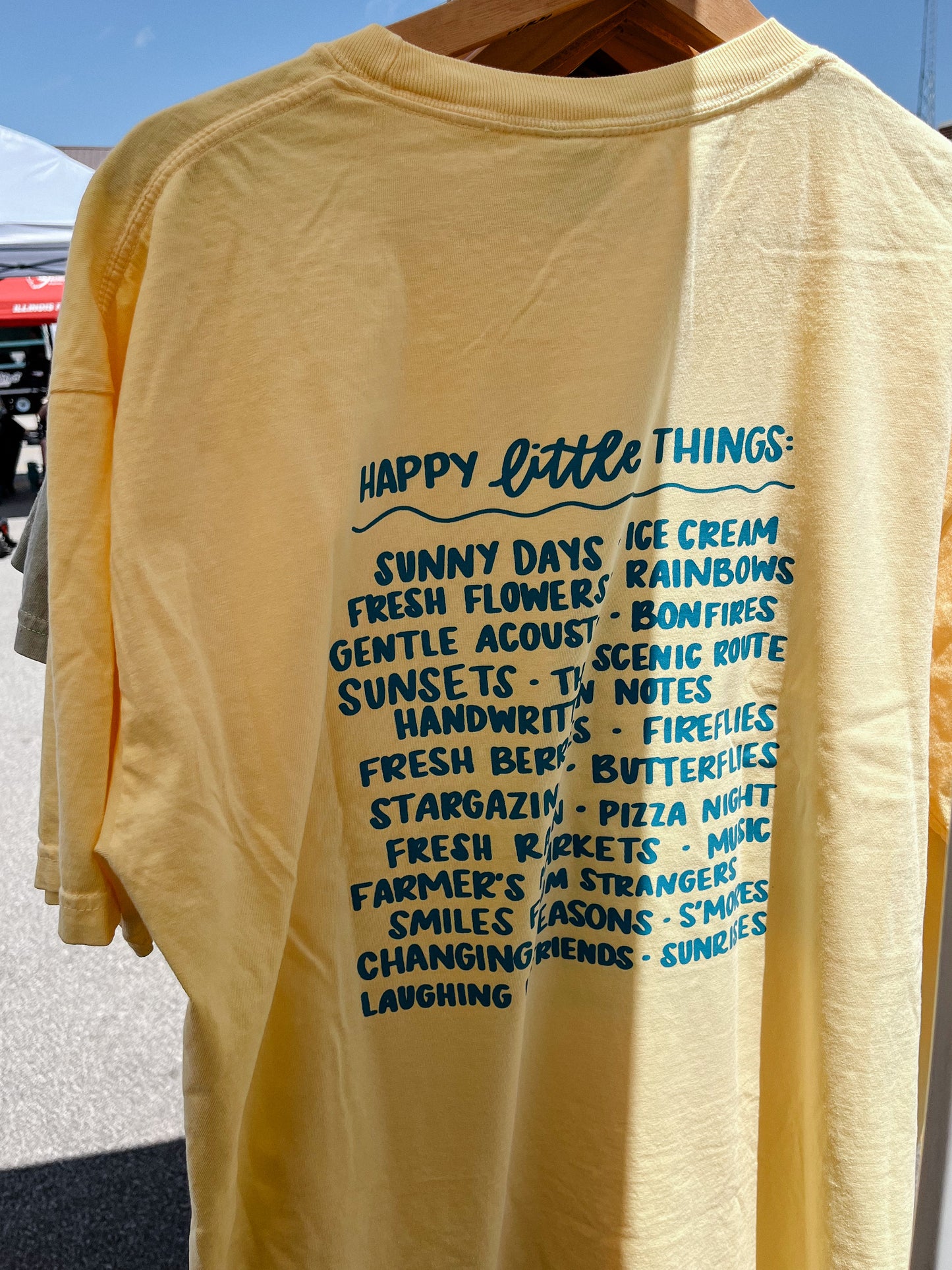 Happy Little Things | handlettered t-shirt