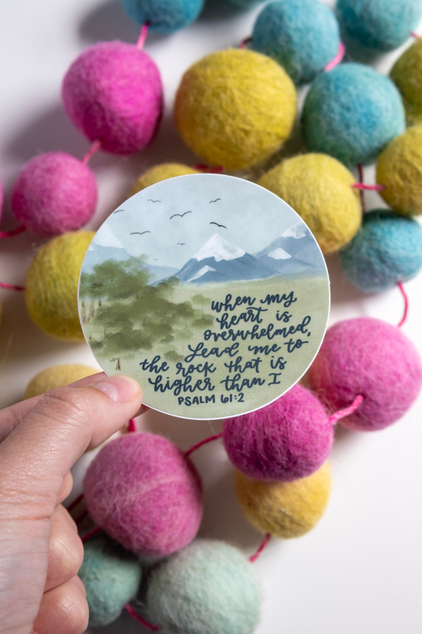 Psalm 61:2 | handlettered sticker
