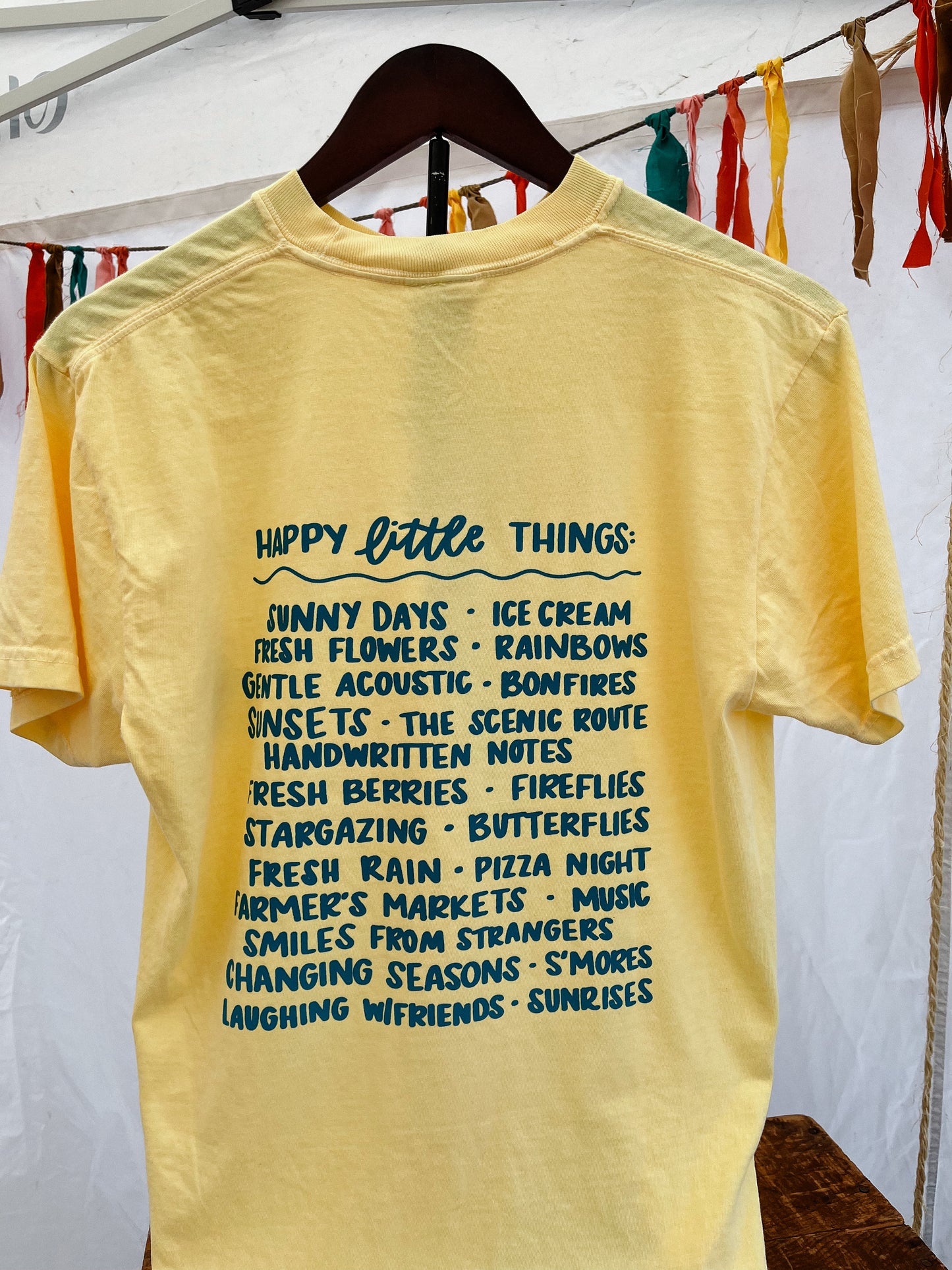 Happy Little Things | handlettered t-shirt