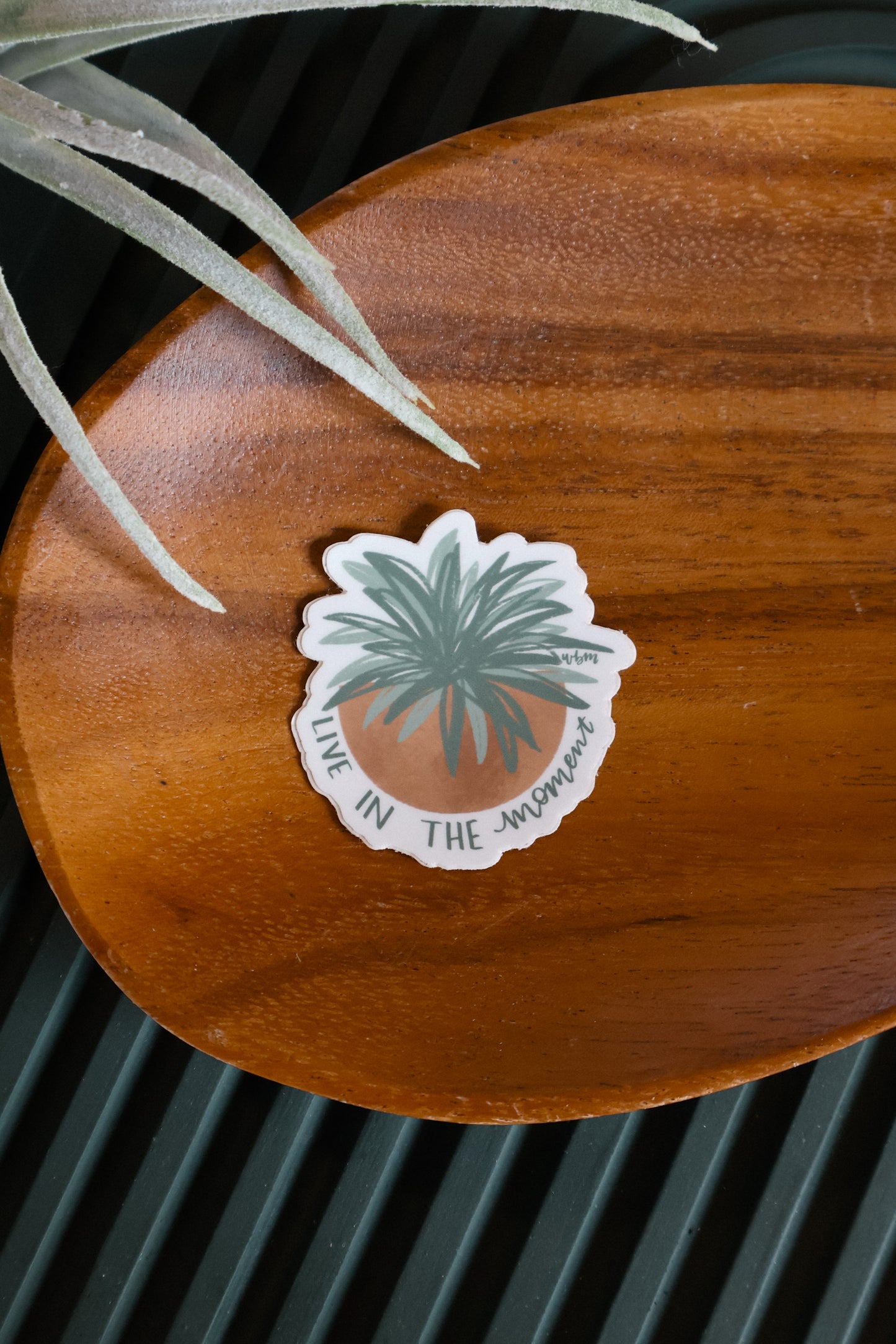 "Live in the moment" 3 x 3 handlettered sticker