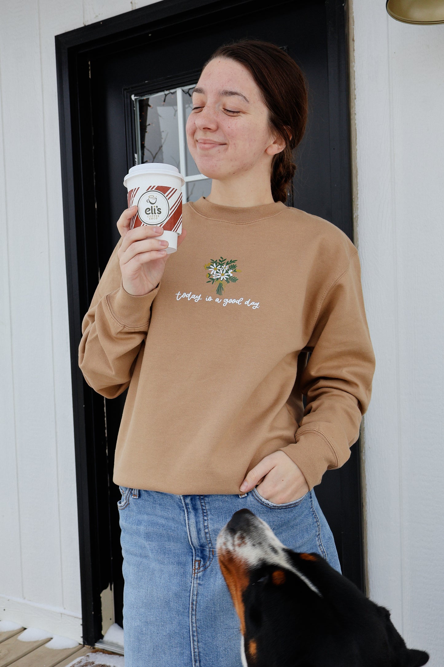 Today is a good day handlettered crewneck
