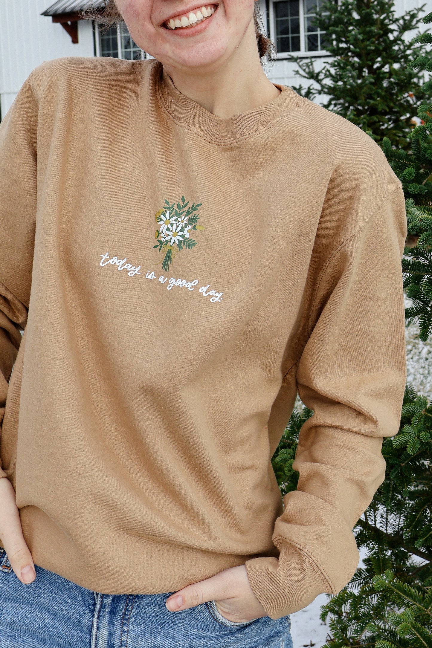 Today is a good day handlettered crewneck