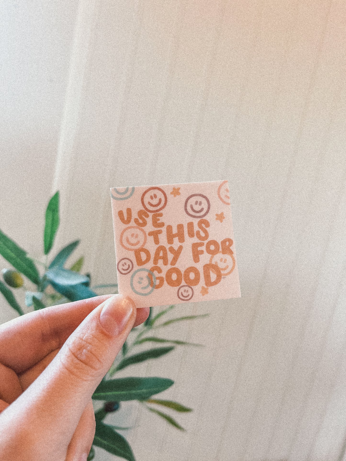 'Use this day for Good' handlettered sticker