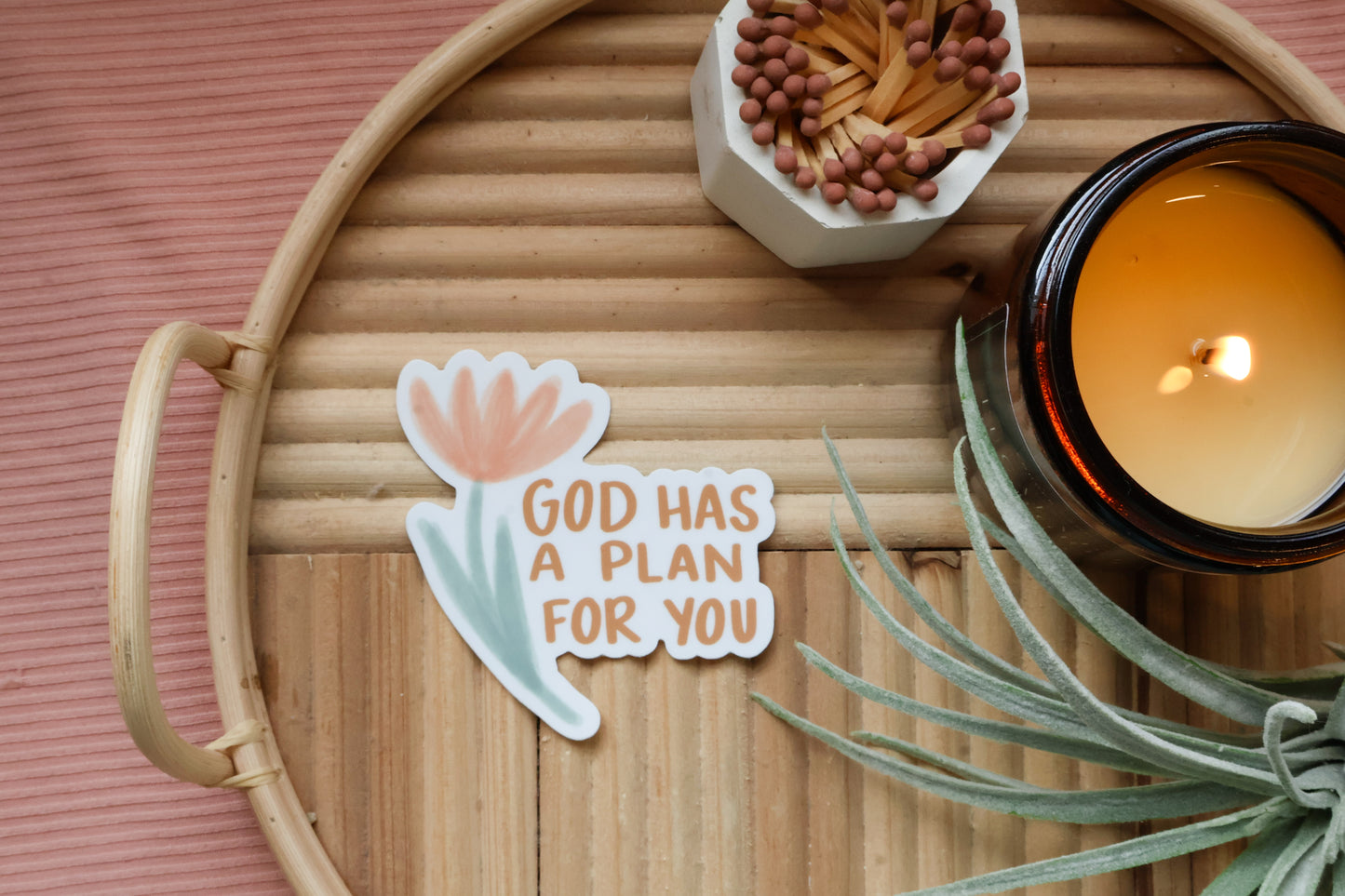 God has a plan for you | handlettered sticker