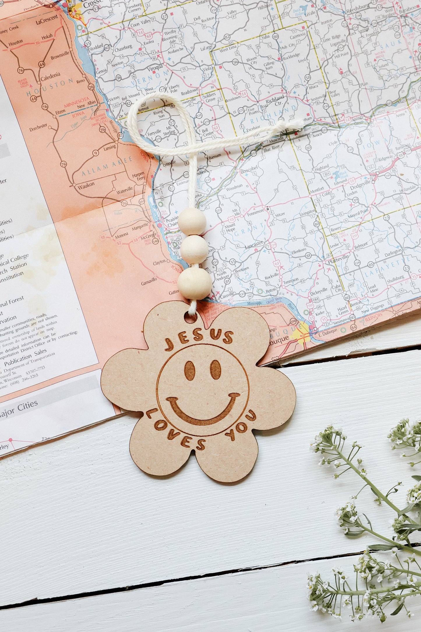 'Jesus Loves You' Car Charm