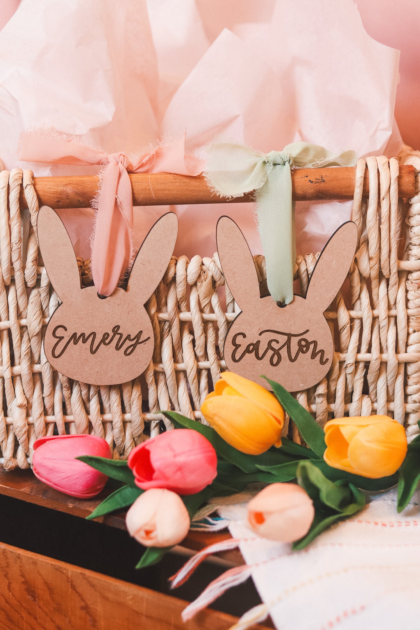 Custom Easter bunny name tag