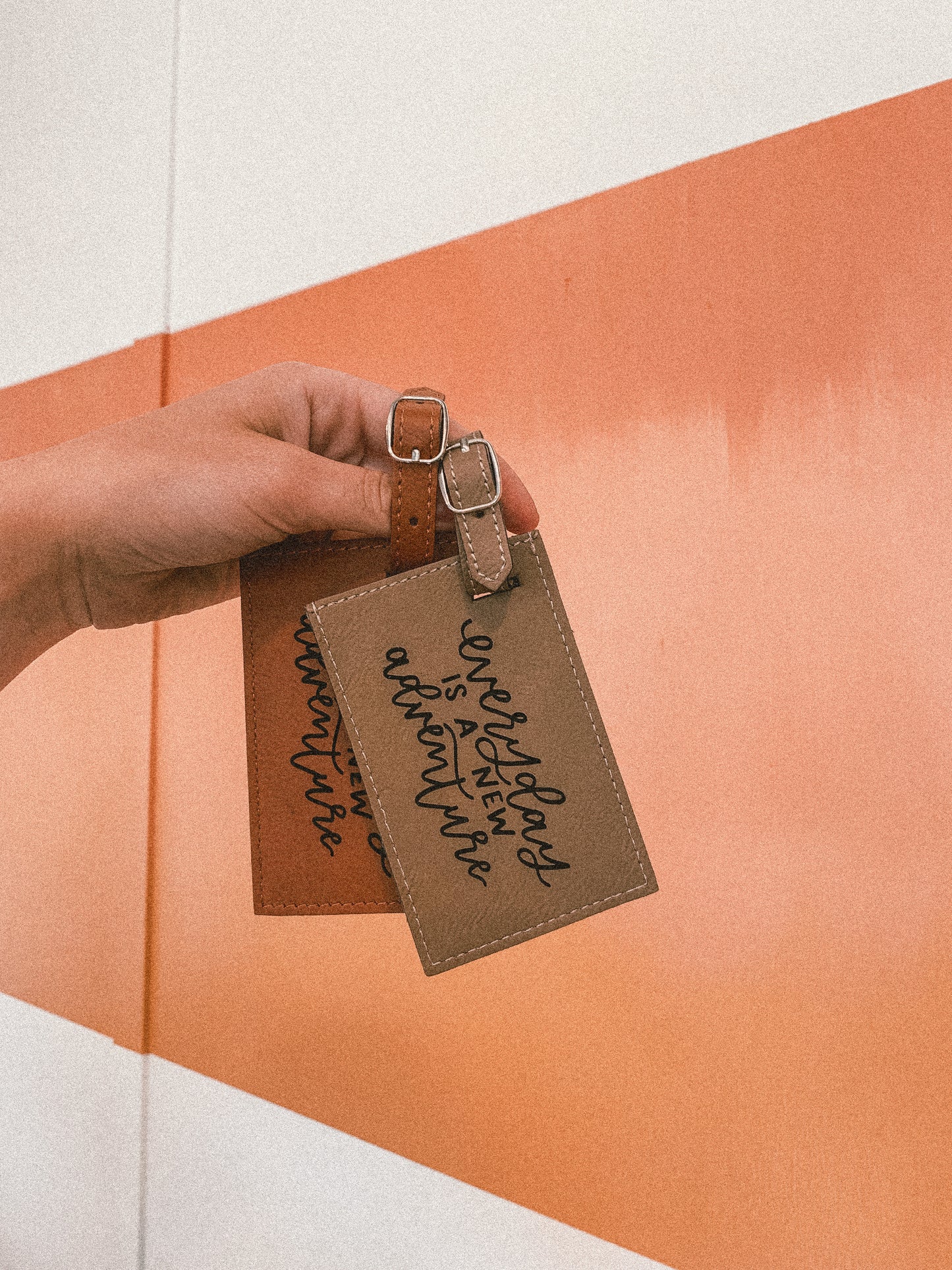 'Everyday is an adventure' leather luggage tag
