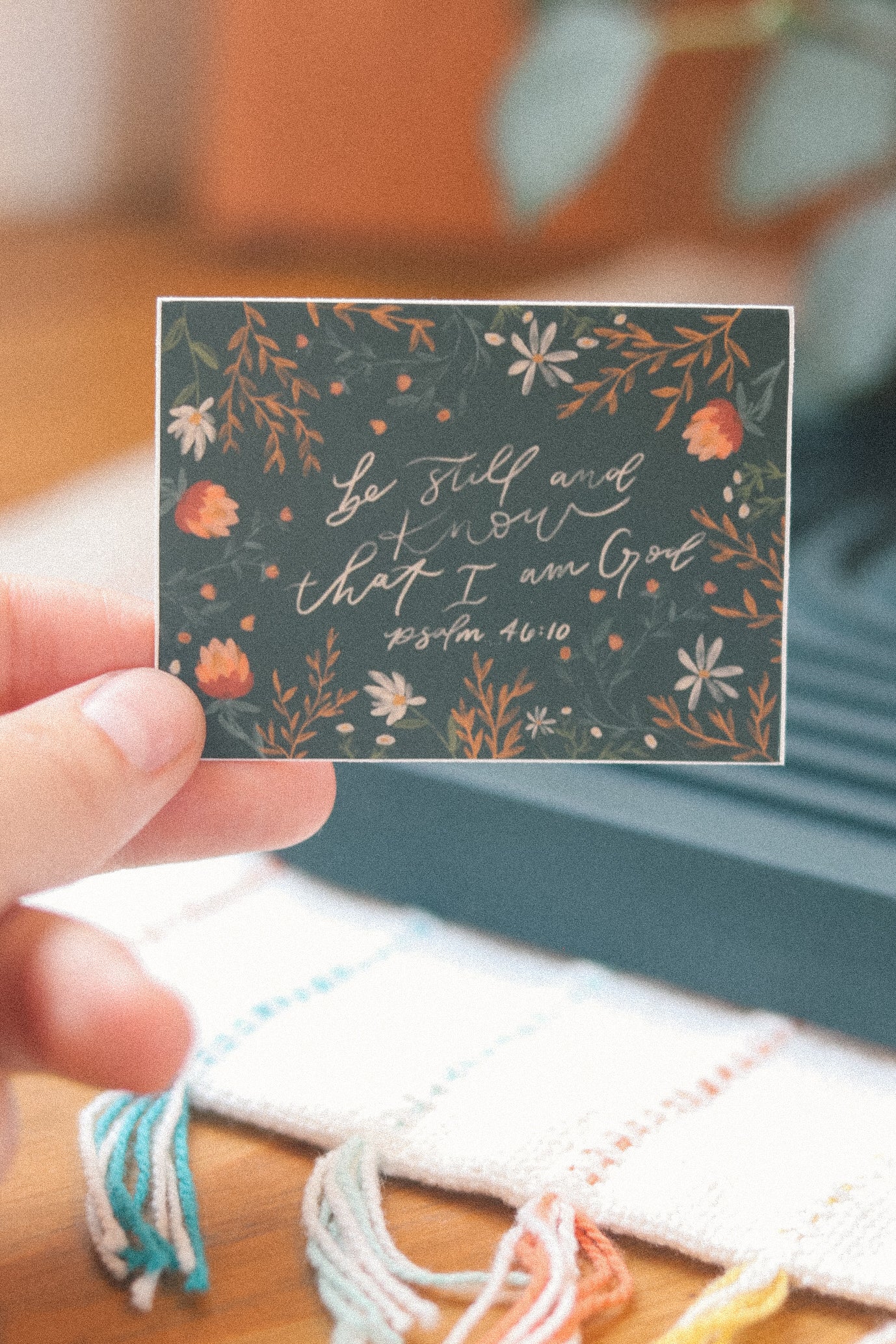 'be still & know' handlettered sticker {Psalm 46:10}