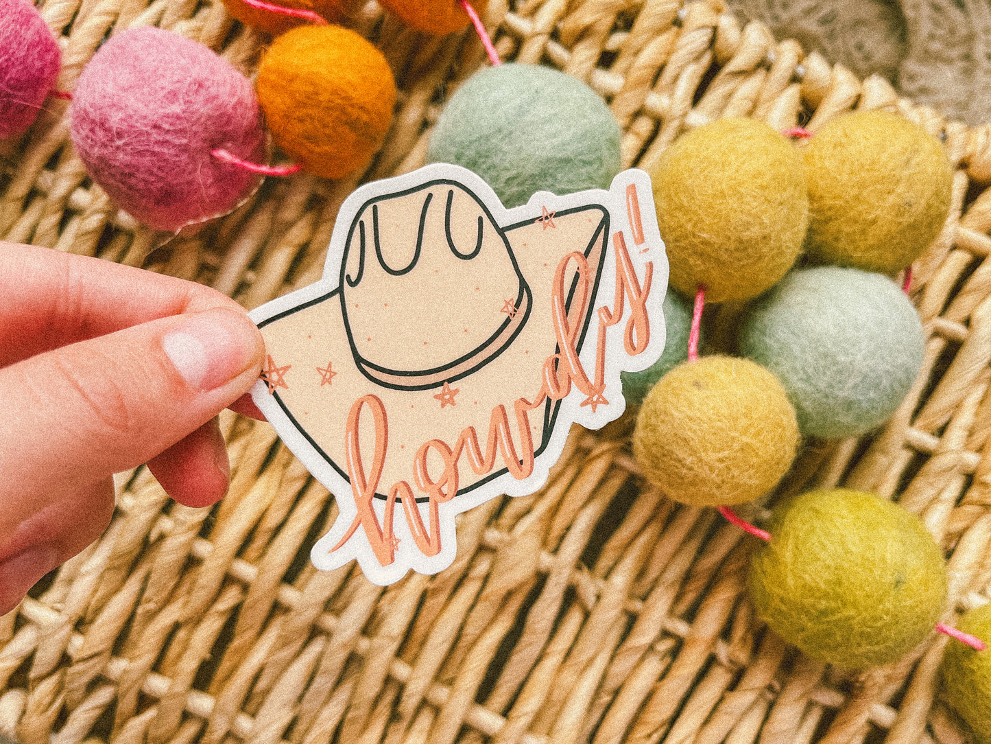 Howdy | handlettered sticker