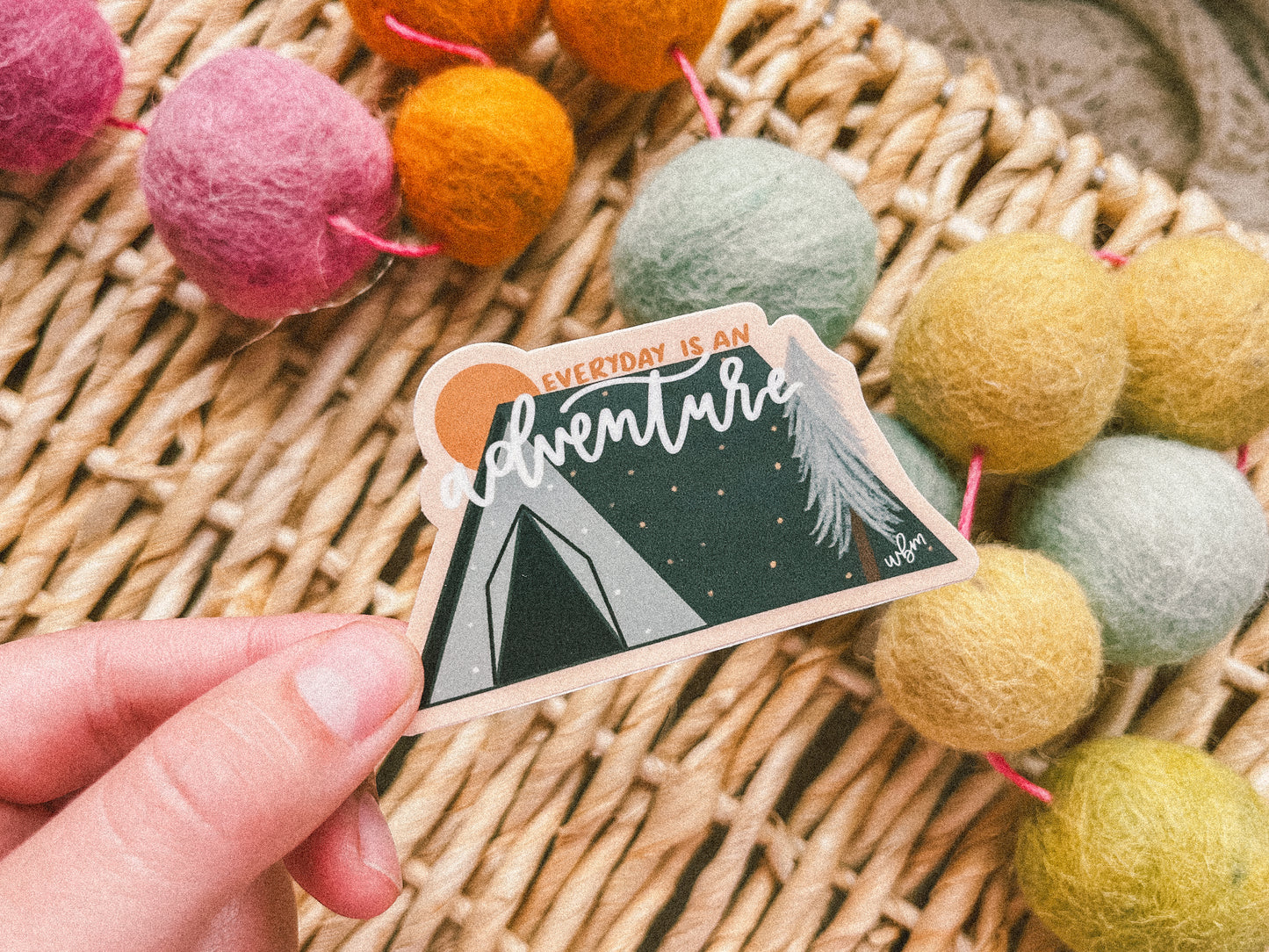 "Everyday is an adventure" handlettered sticker