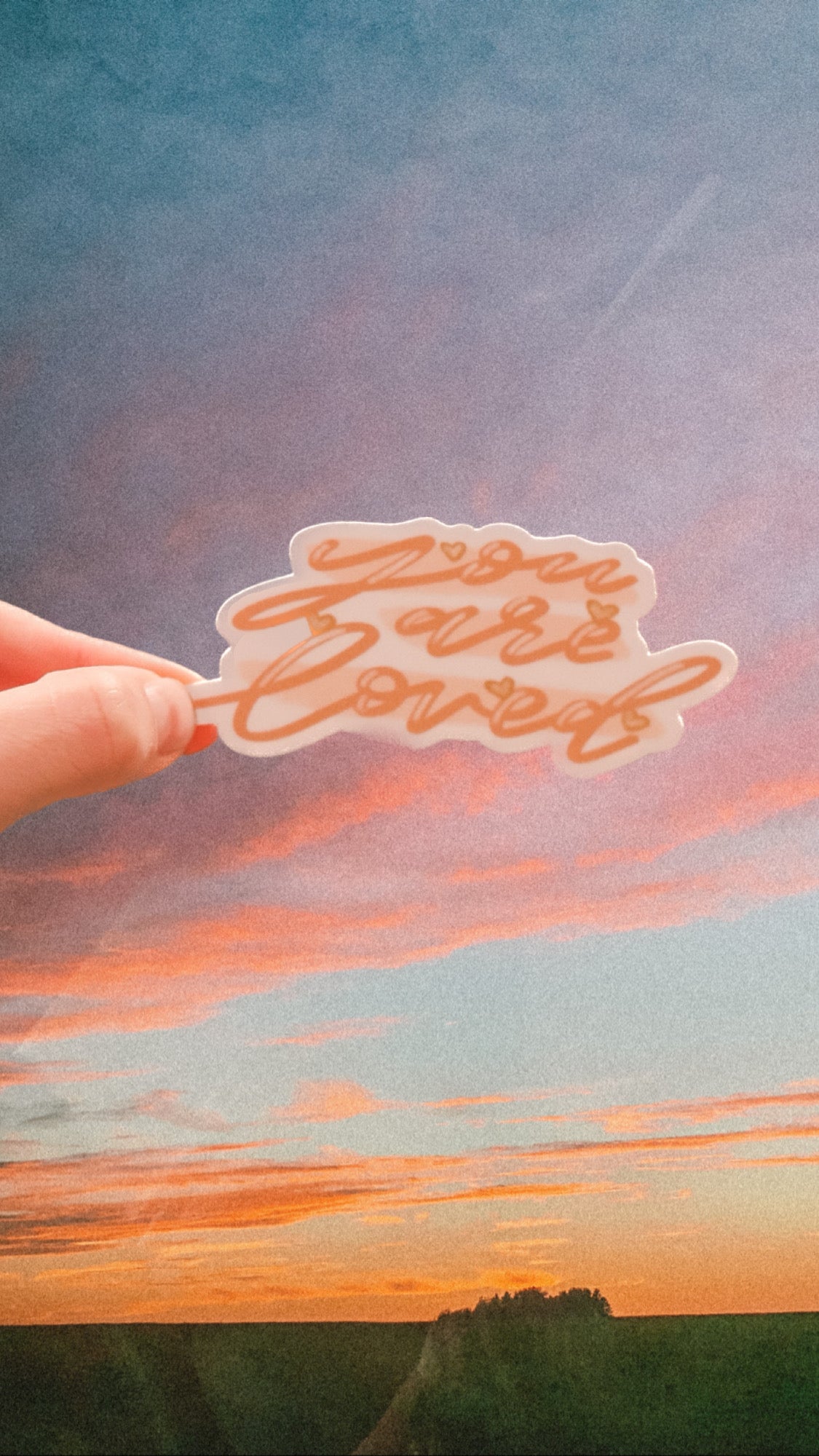 'You are loved' handlettered sticker