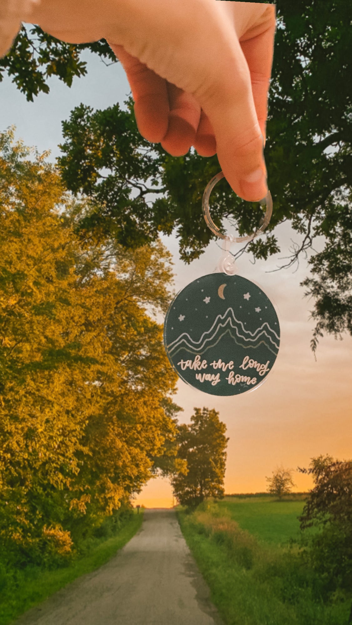 'Take the long way home' acrylic keychain