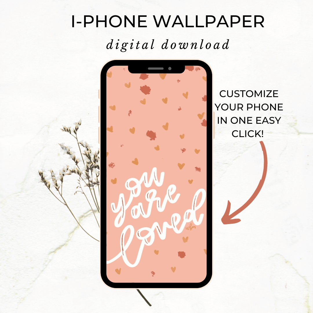 'You are loved' Heart Graphic *digital download*