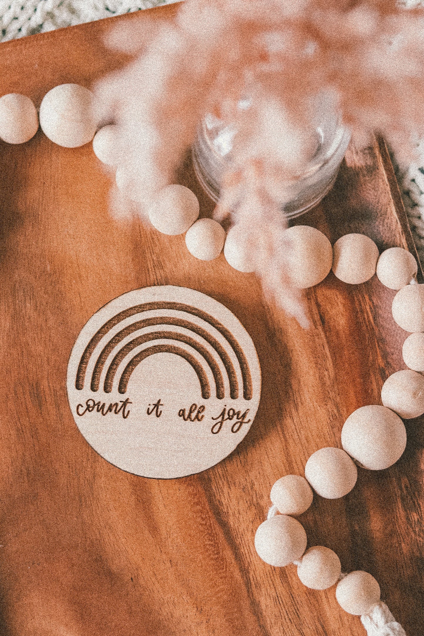 Handlettered Engraved Wood Manget