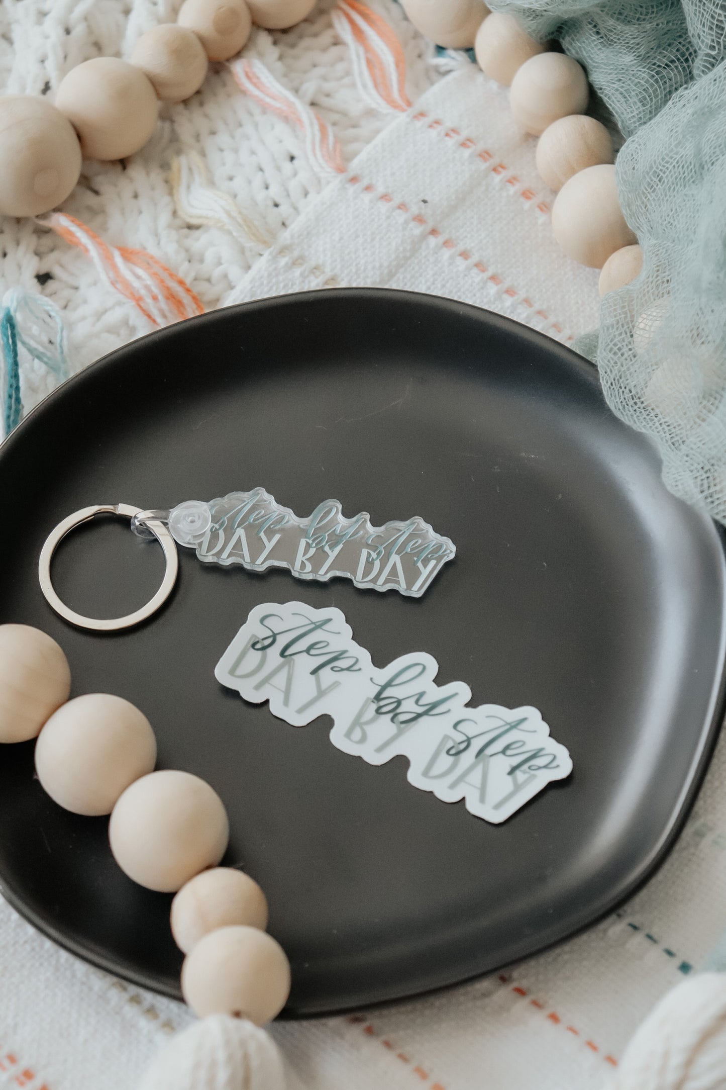 "Step by Step | Day by Day" acrylic keychain