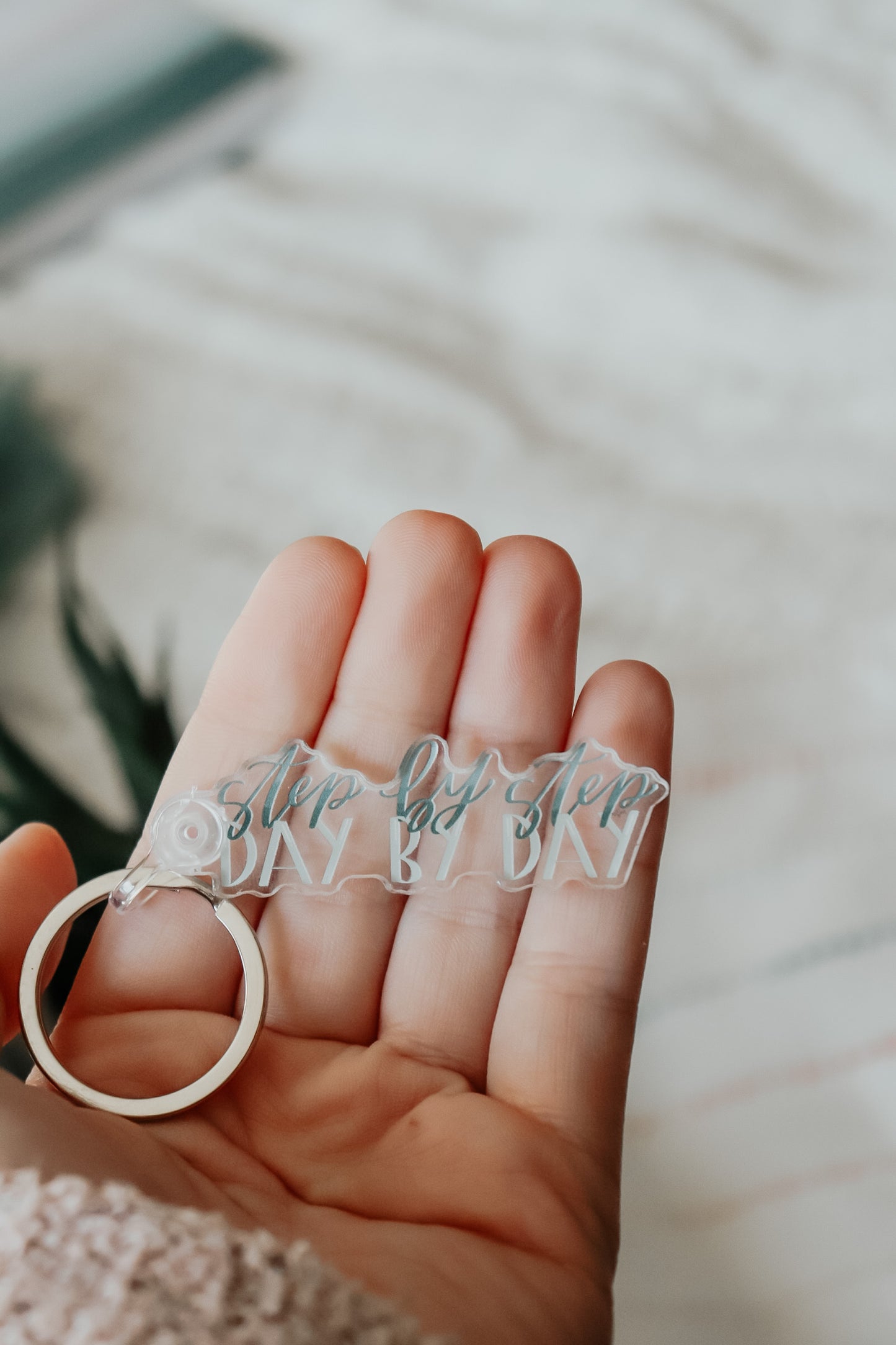 "Step by Step | Day by Day" acrylic keychain