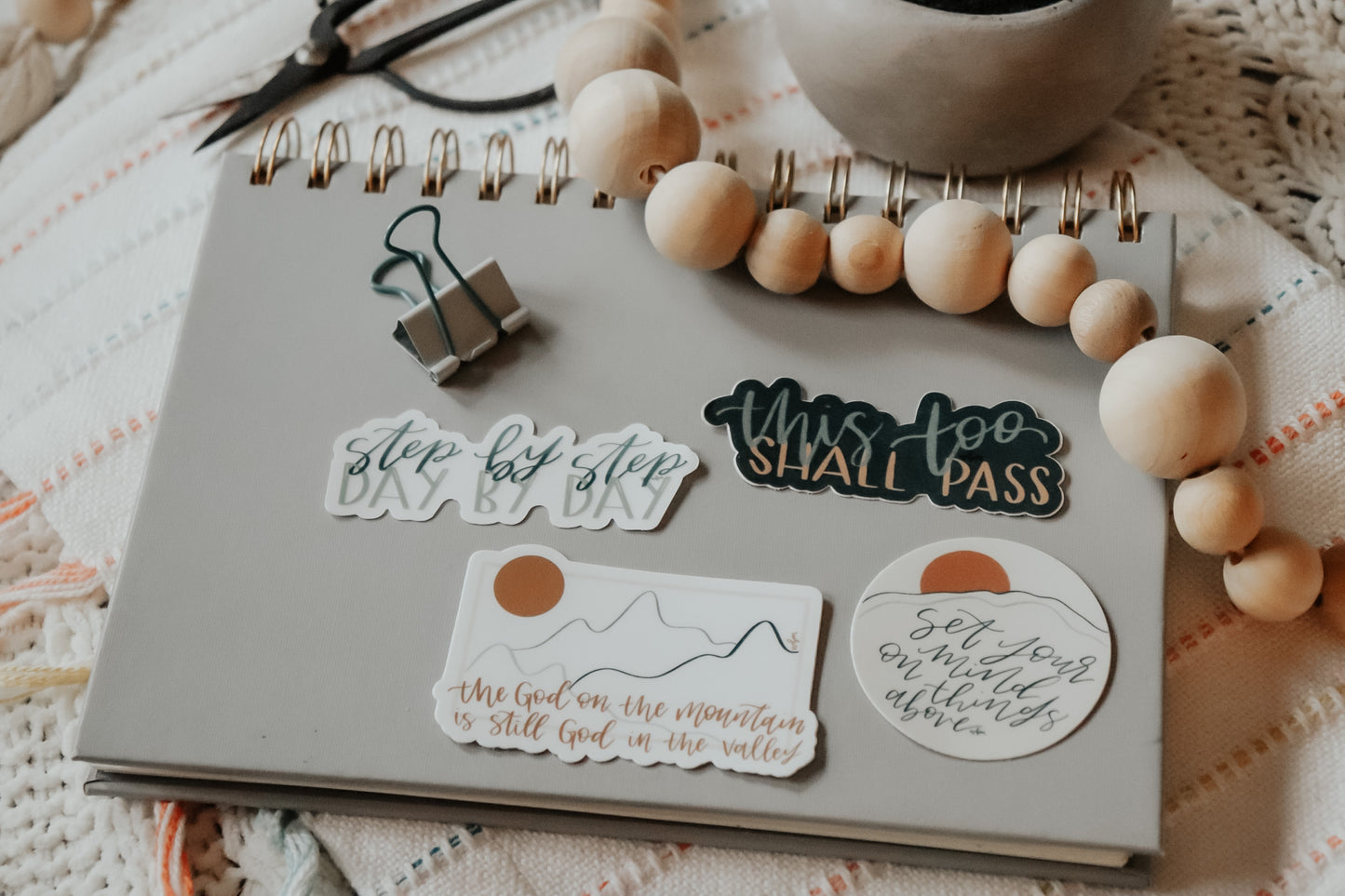 "This too shall pass" 3 x 3 handlettered sticker