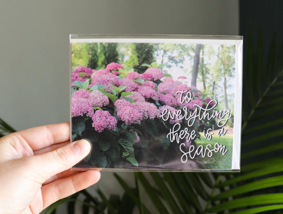 “To everything...” Handlettered card