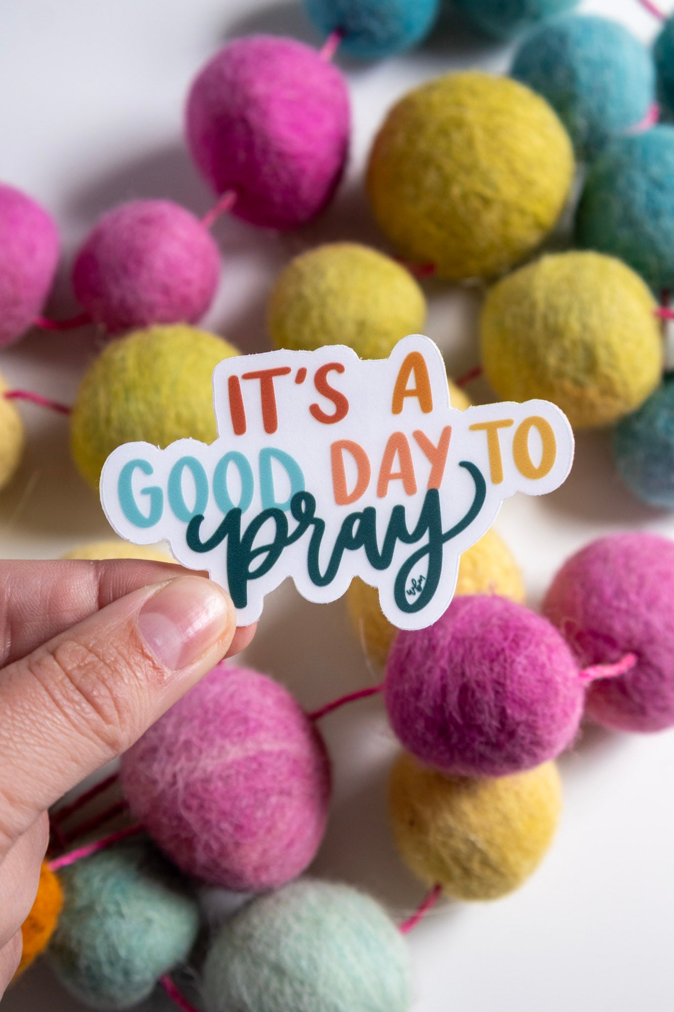 Good Day to Pray | handlettered clear sticker