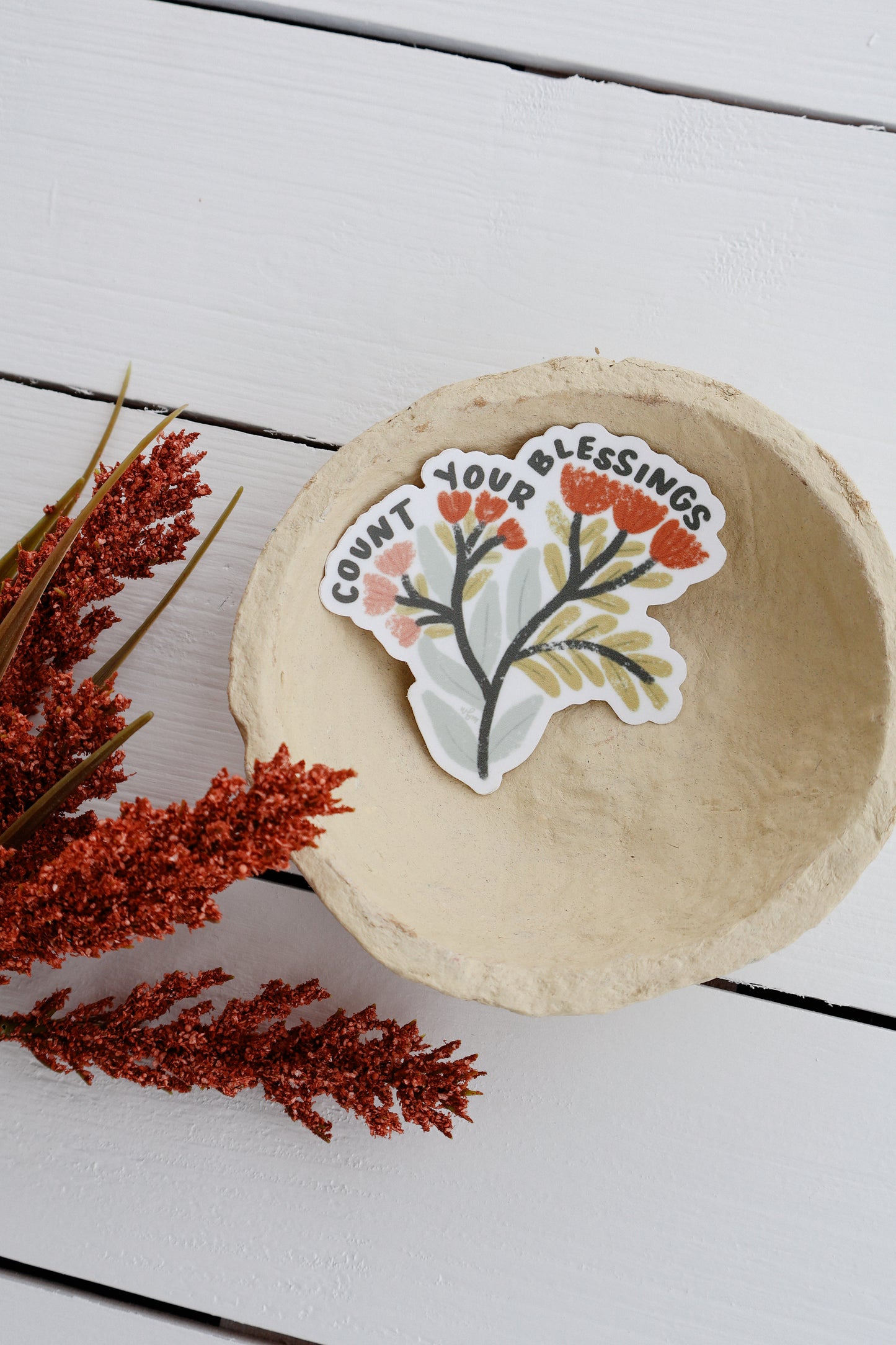 Count Your Blessings | handlettered sticker