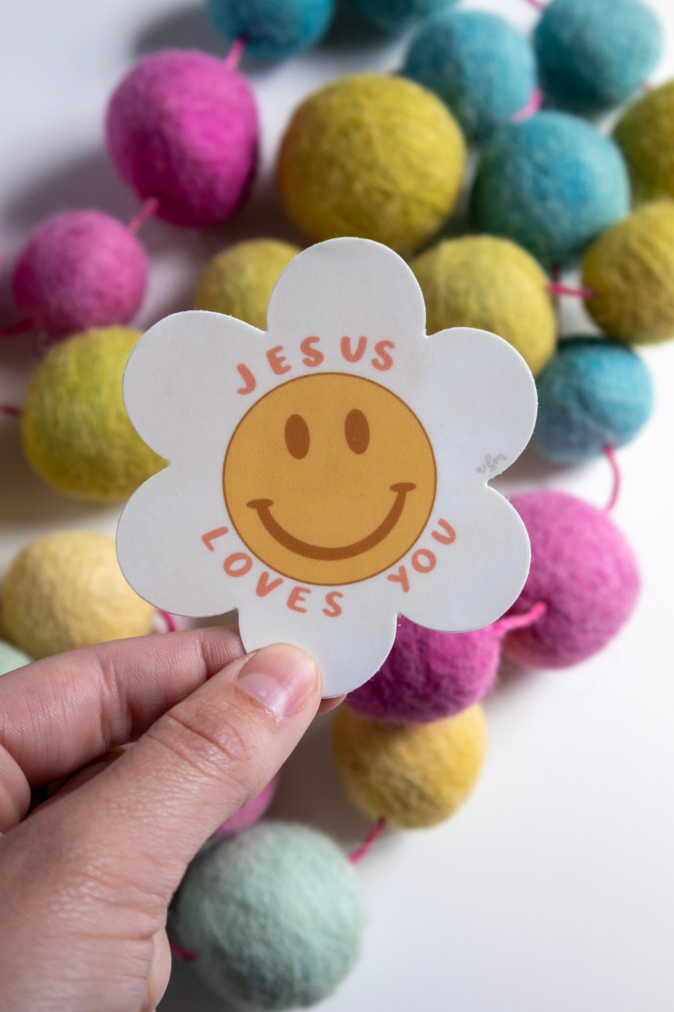 'Jesus loves you' handlettered sticker