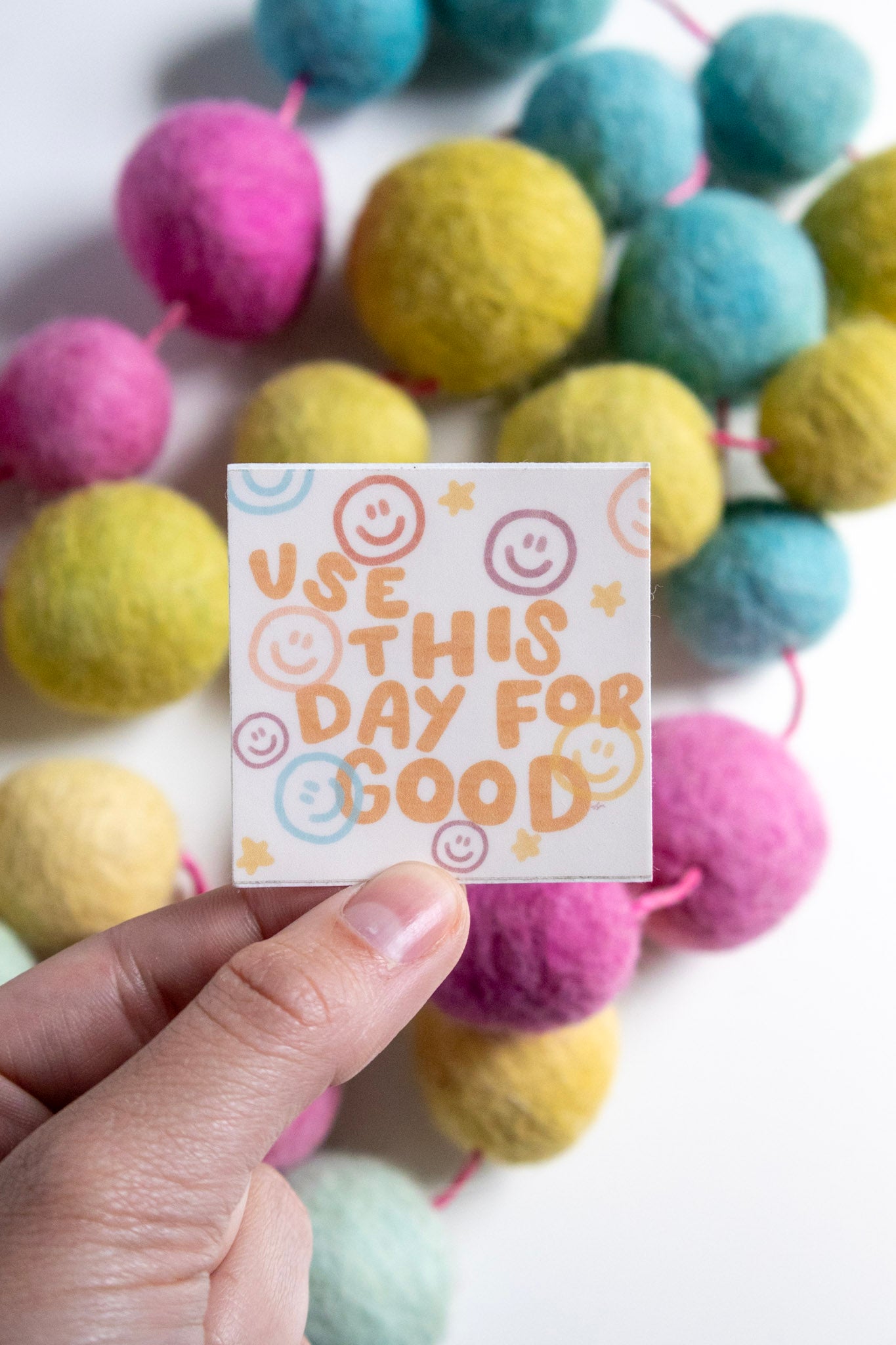'Use this day for Good' handlettered sticker