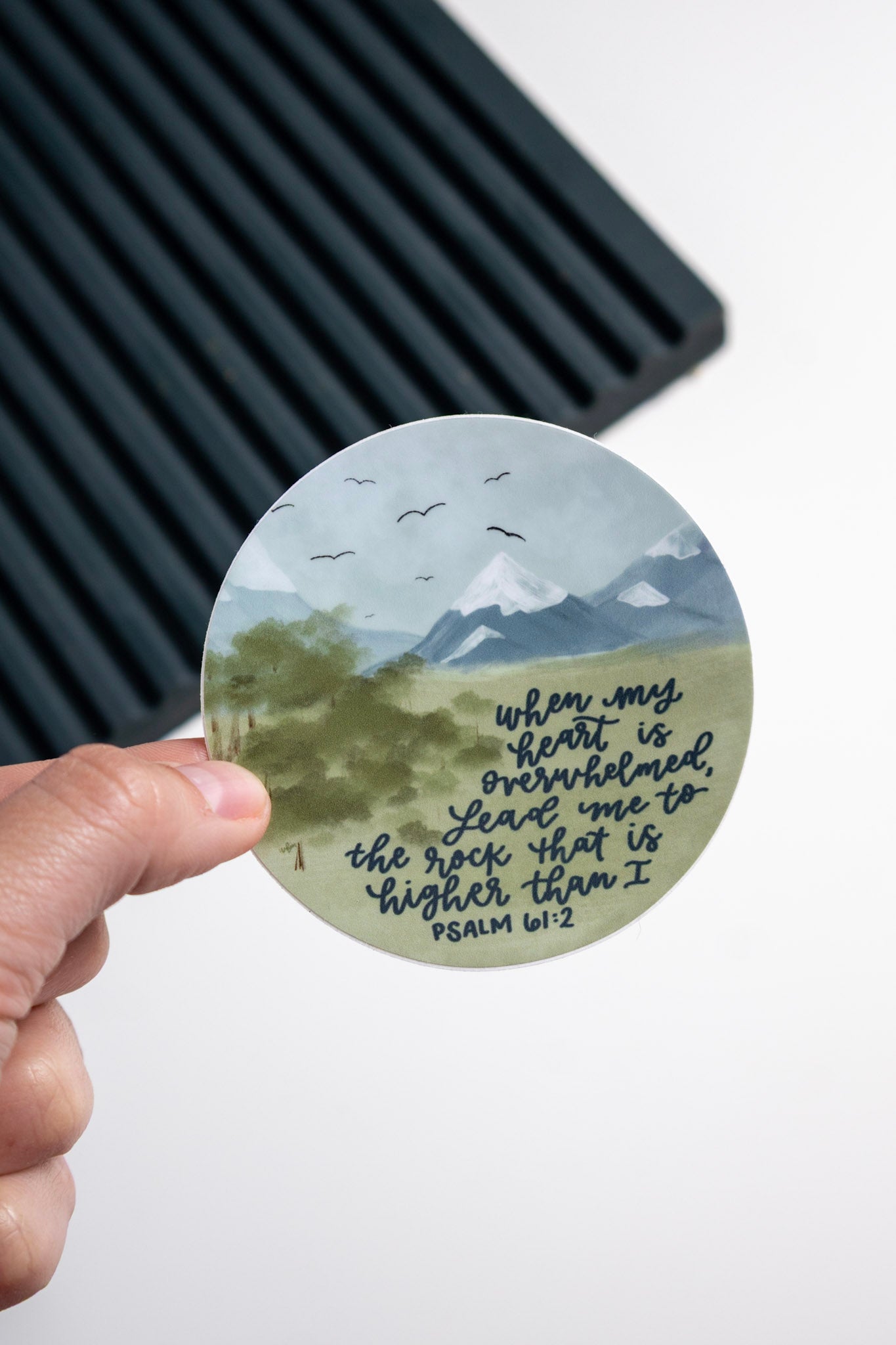 Psalm 61:2 | handlettered sticker