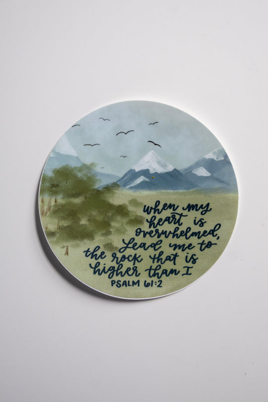 Psalm 61:2 | handlettered sticker