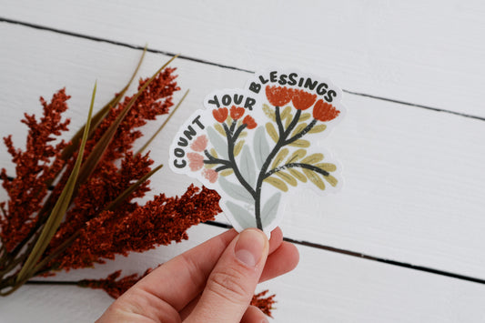 Count Your Blessings | handlettered sticker