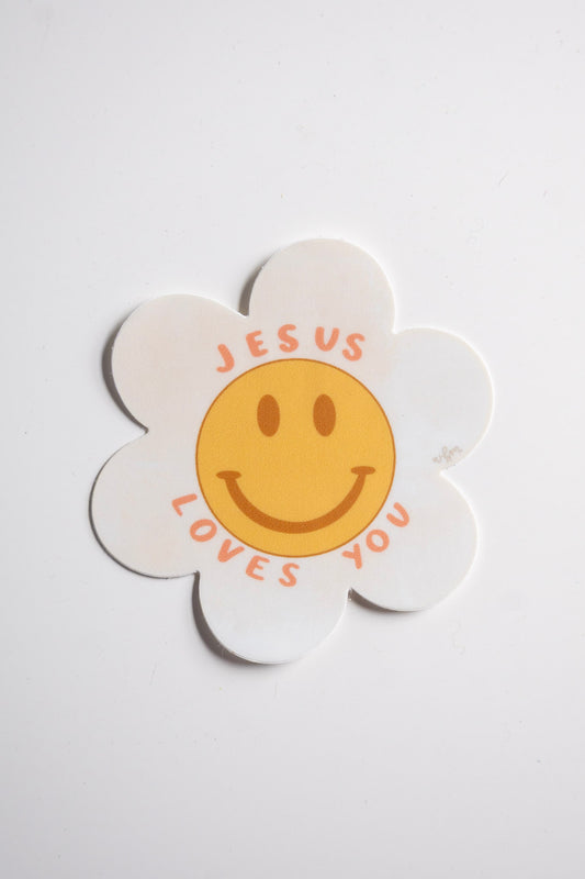 'Jesus loves you' handlettered sticker