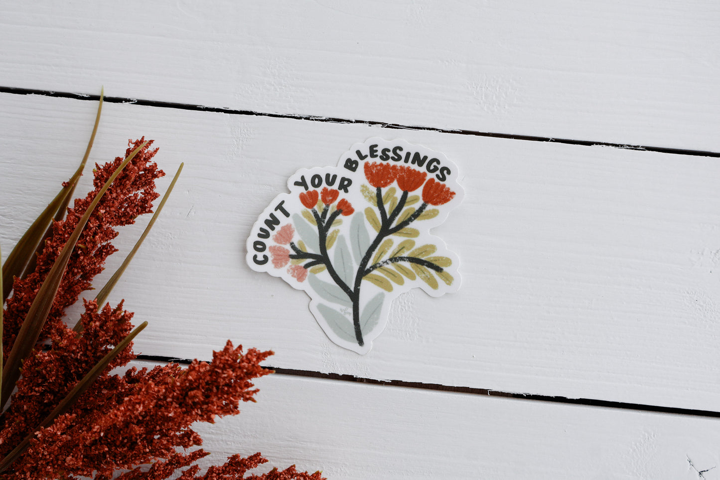 Count Your Blessings | handlettered sticker