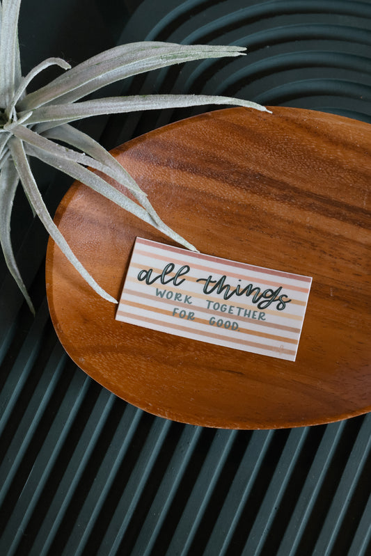 'All things work together for good' handlettered sticker