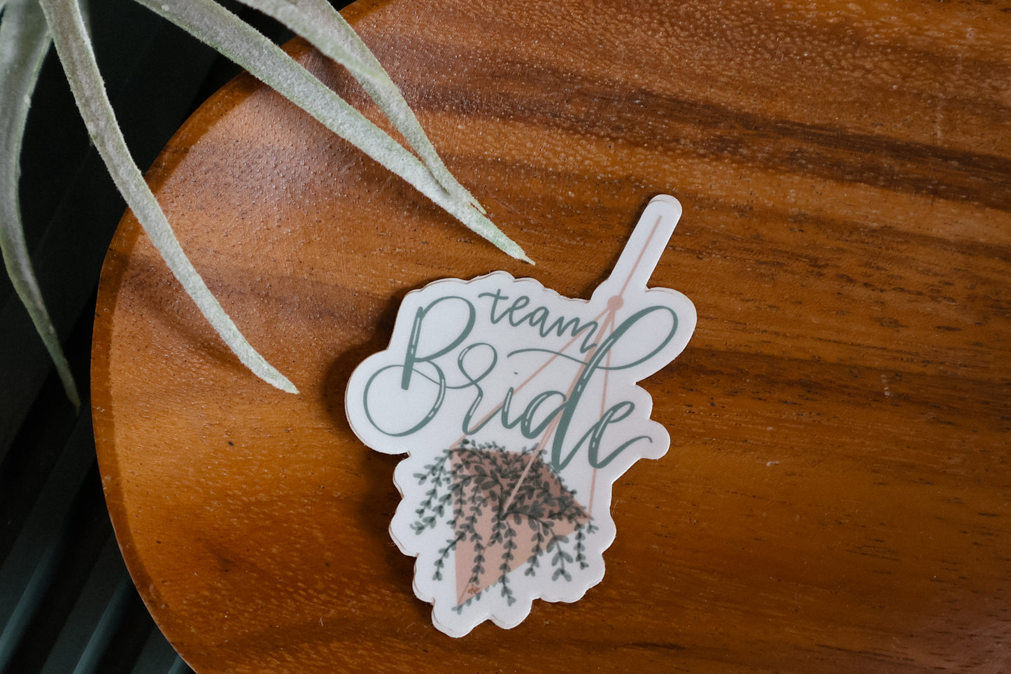 "Team Bride" handlettered 3 x 3 sticker