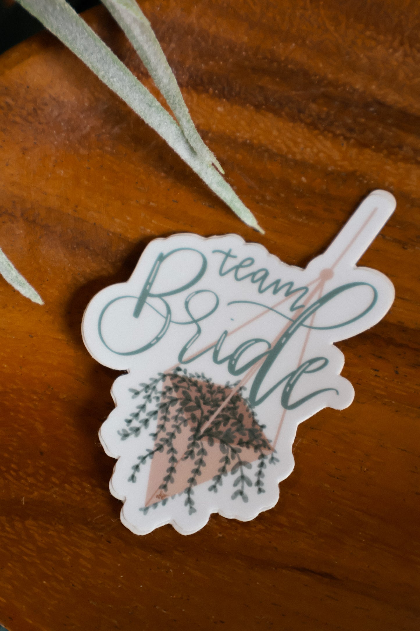 "Team Bride" handlettered 3 x 3 sticker