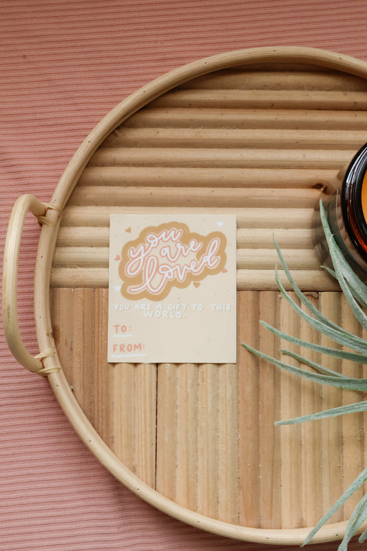 You are loved | handlettered sticker tag