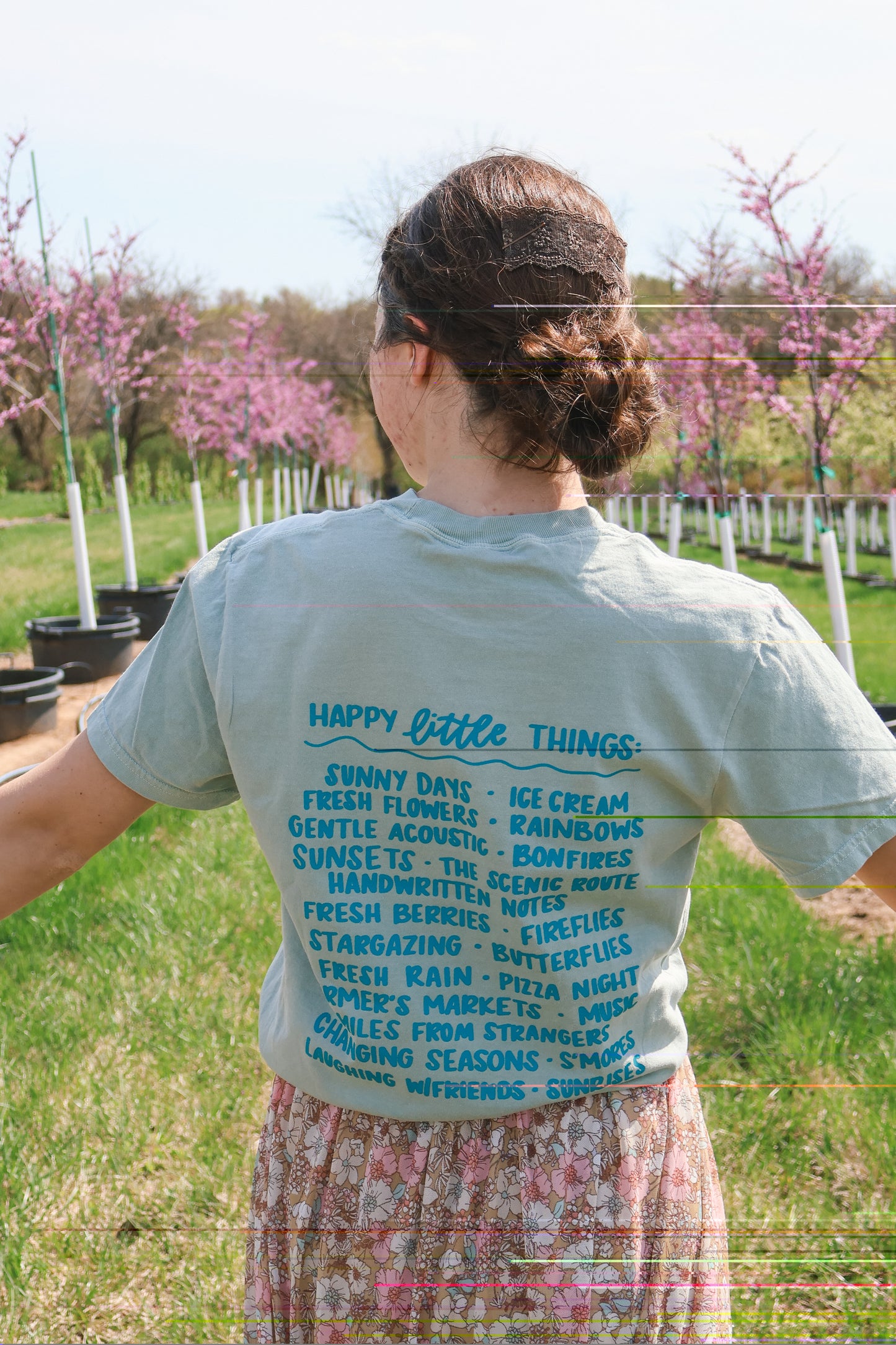 Happy Little Things | handlettered t-shirt