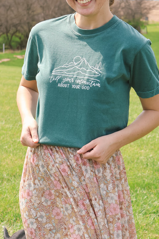Tell Your Mountain | handlettered t-shirt