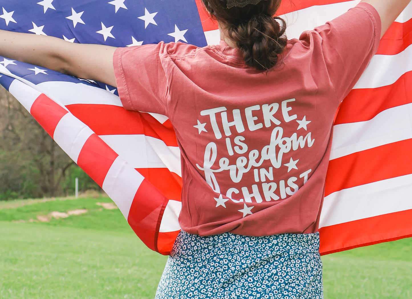 Freedom in Christ | handlettered t-shirt
