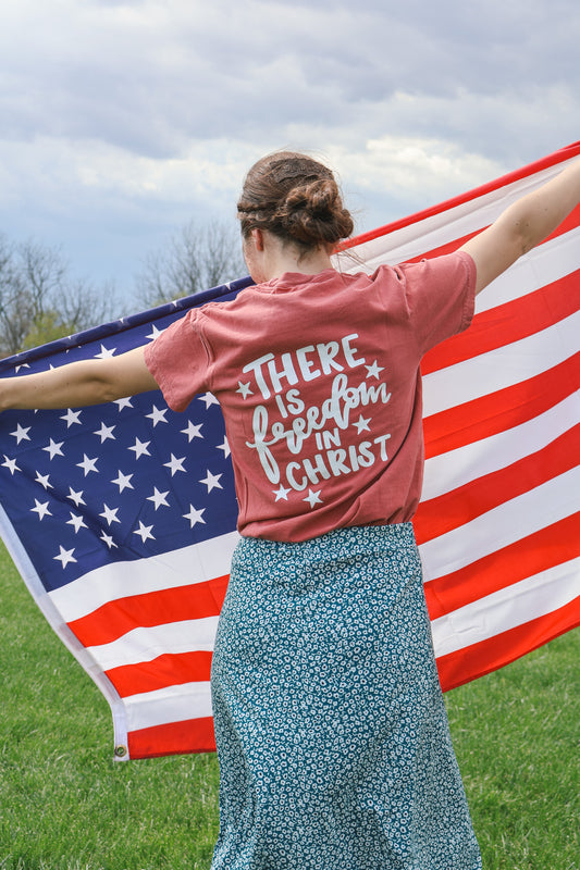 Freedom in Christ | handlettered t-shirt