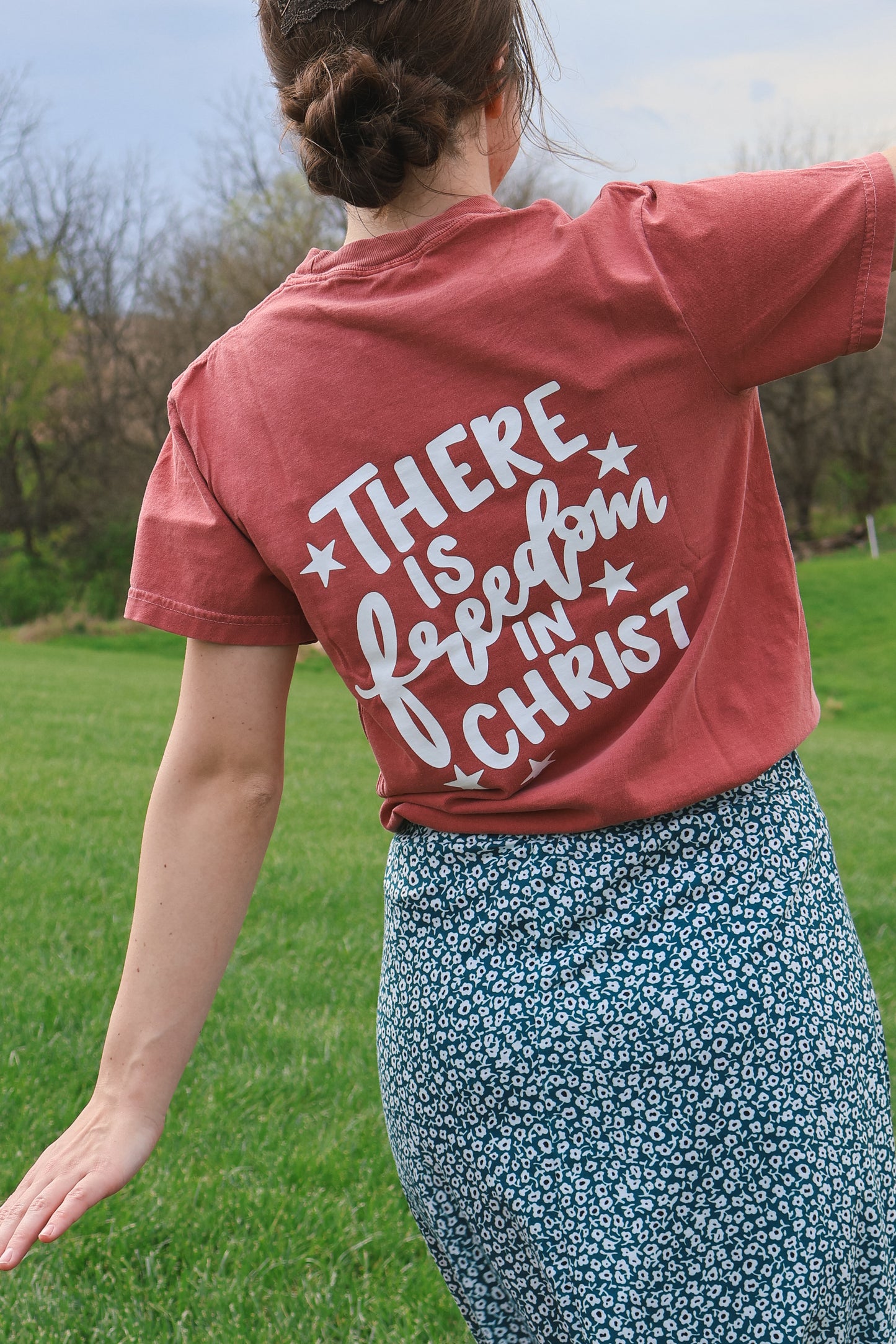 Freedom in Christ | handlettered t-shirt