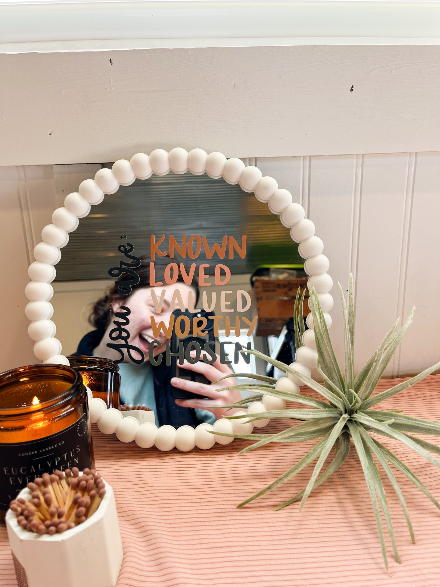 You are known, loved, valued, worthy, chosen | Mirror Decal