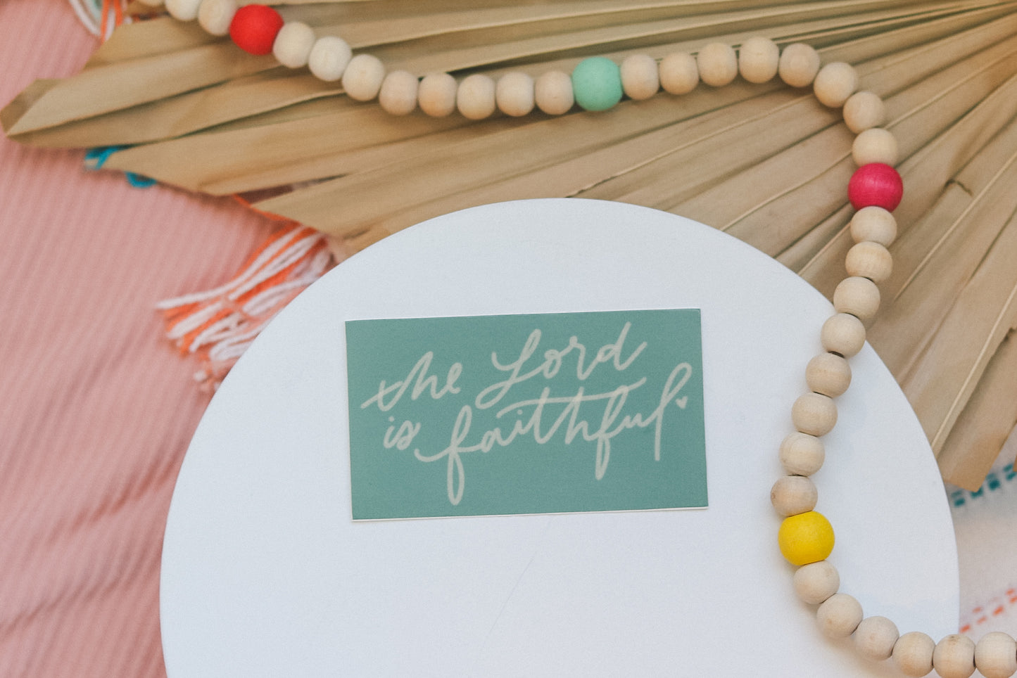 'the Lord is faithful' handlettered sticker