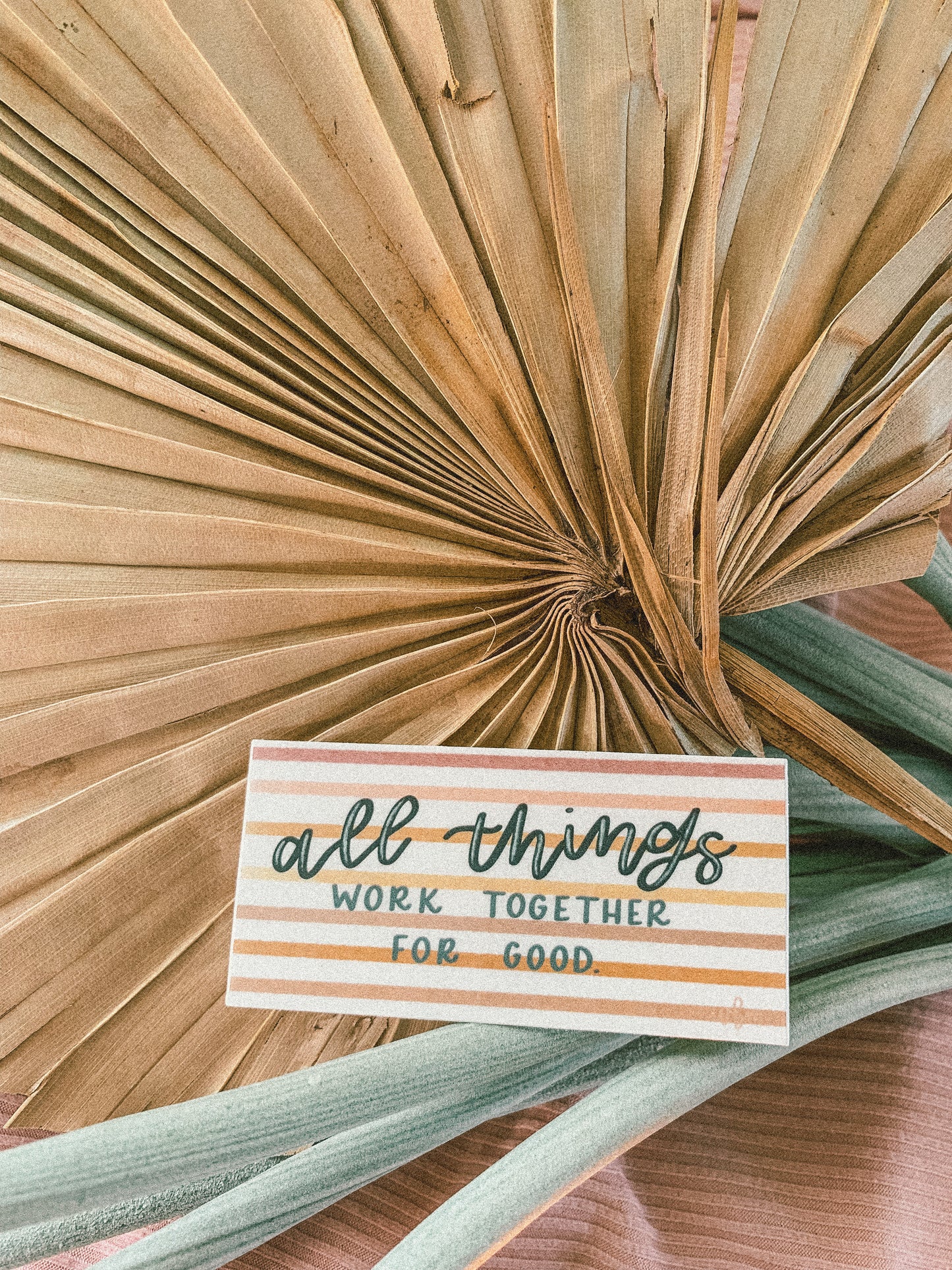 'All things work together for good' handlettered sticker