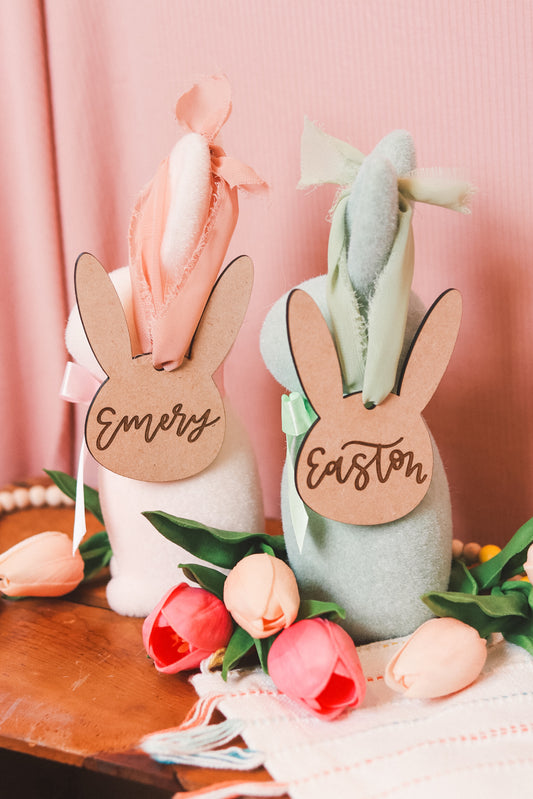 Custom Easter bunny name tag