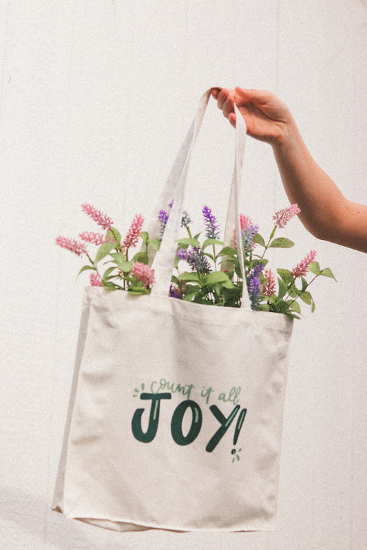'Count it all Joy!' Canvas Tote Bag