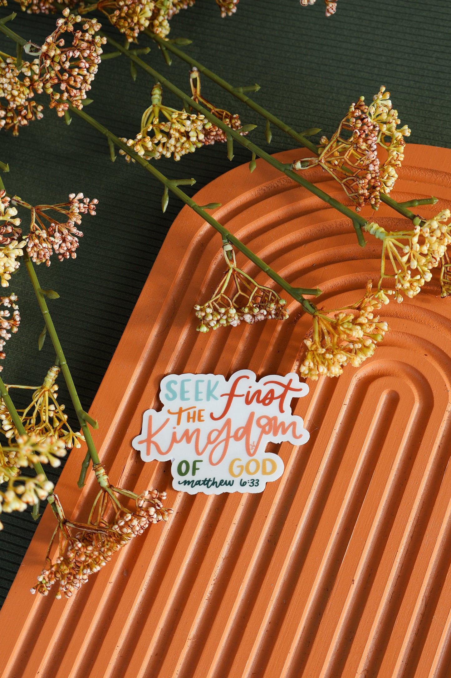 Seek First | handlettered sticker