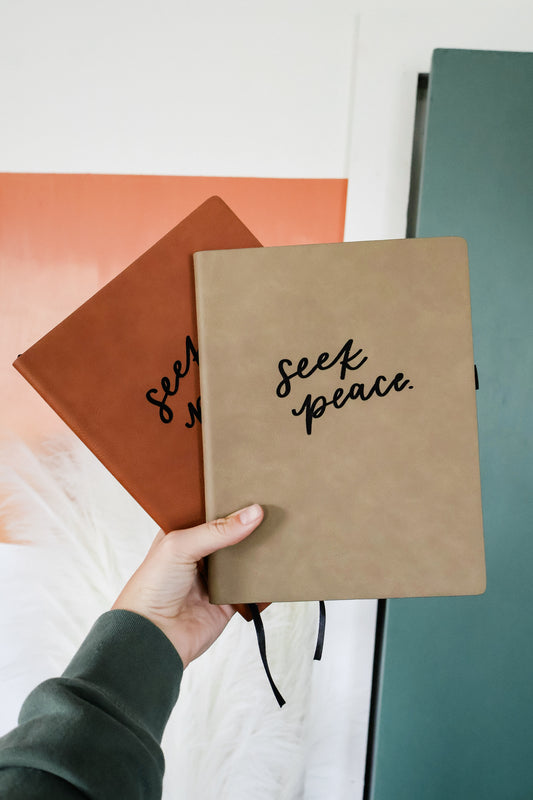 Seek Peace | leather journal notebook
