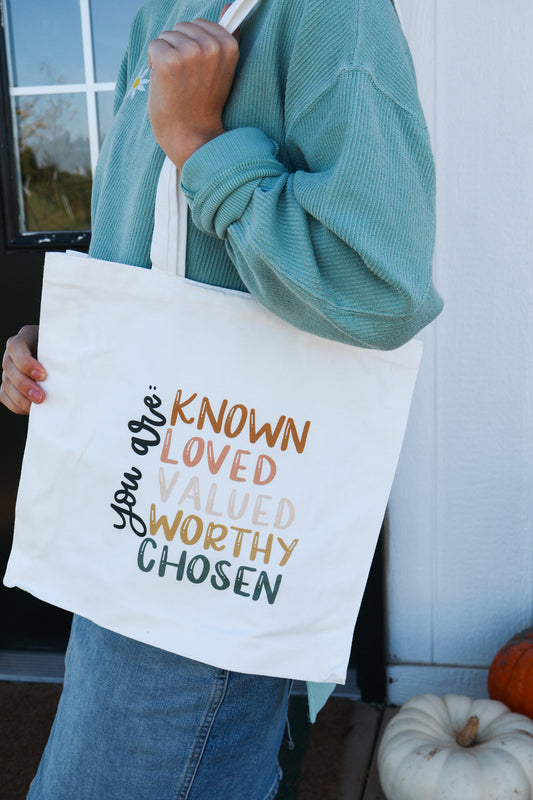 You are known, loved, valued.. |  Canvas Tote Bag