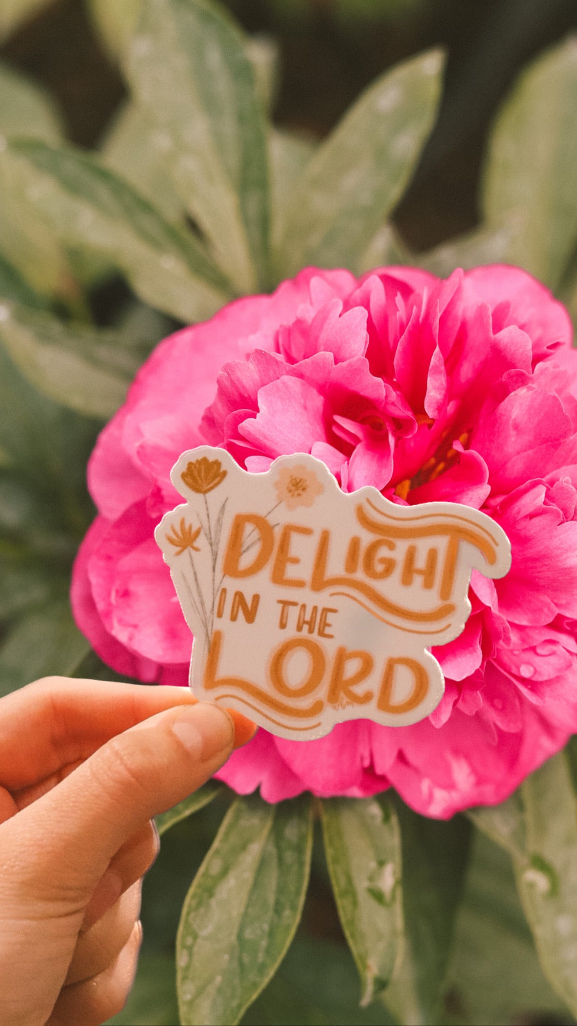 'Delight in the Lord' handlettered sticker