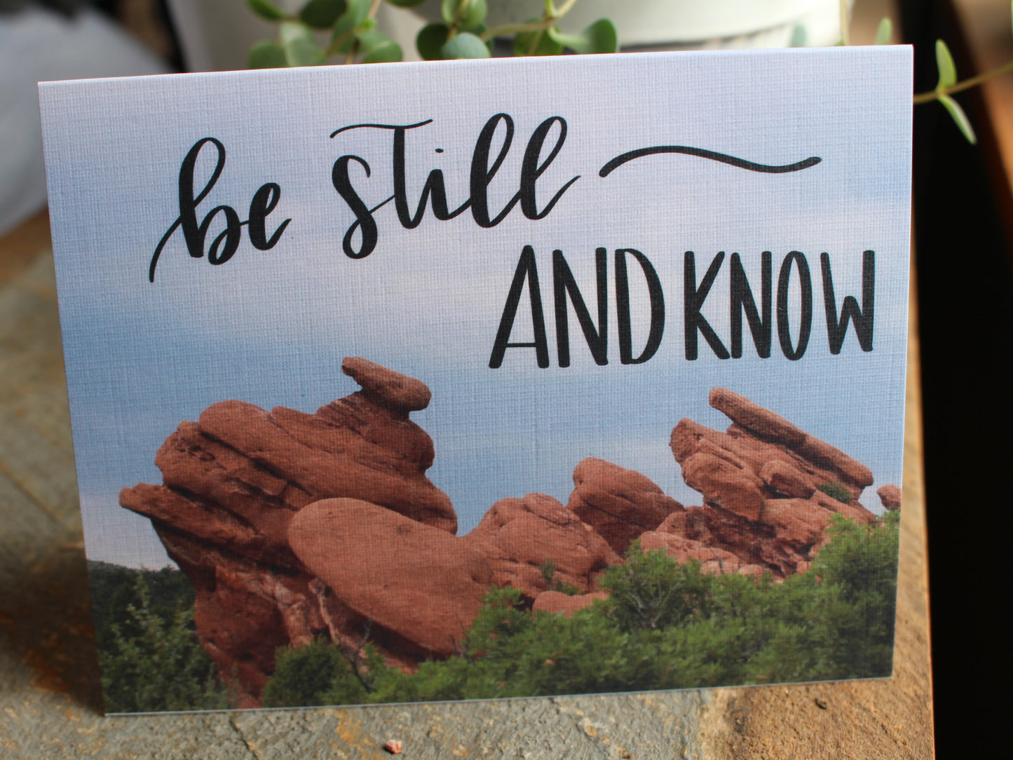 “Be Still and know” CO Handlettered card